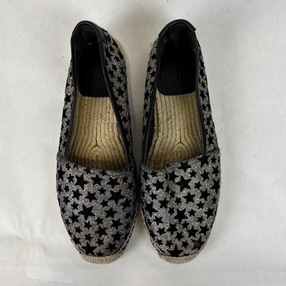 Saint Laurent Glitter Star Espadrilles Slip Ons Women's 41 US 11 - Picture 6 of 11